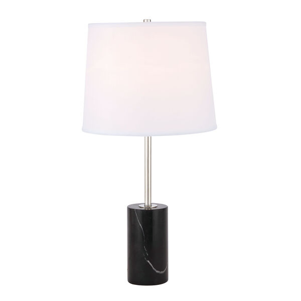 Laurent Polished Nickel and Black 14-Inch One-Light Table Lamp, image 1