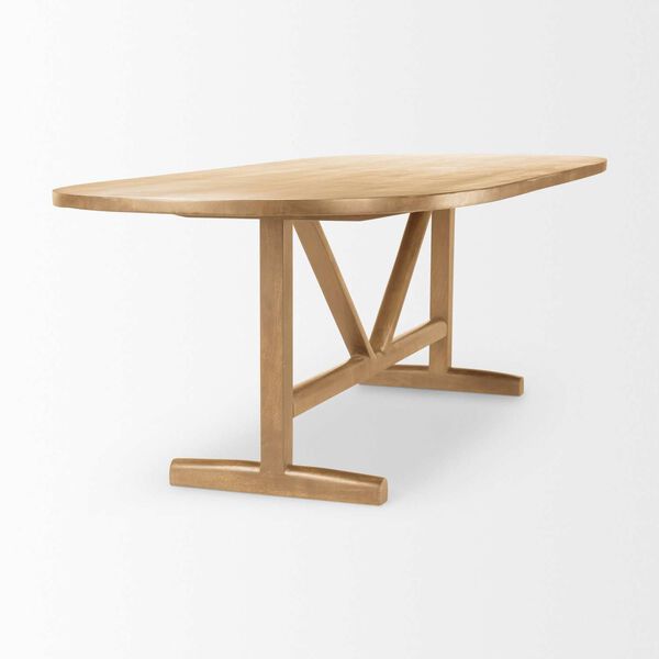 Viktor Light Brown Solid Wood Dining Table, image 5
