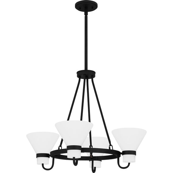 Marigold Earth Black and White Four-Light Chandelier, image 4