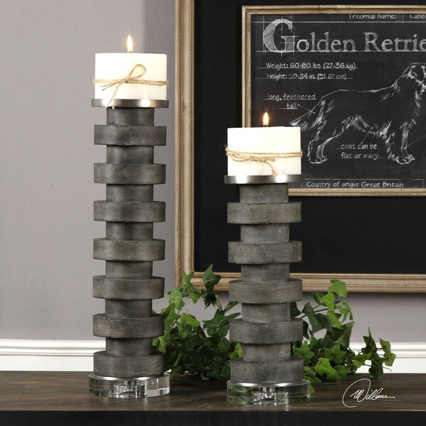 Karun Concrete Candleholders, Set of Two, image 2