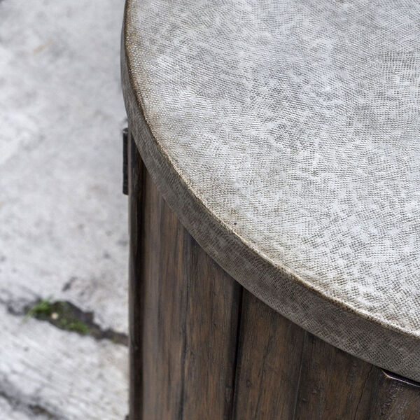 Maxfield Wooden Drum Accent Table, image 4