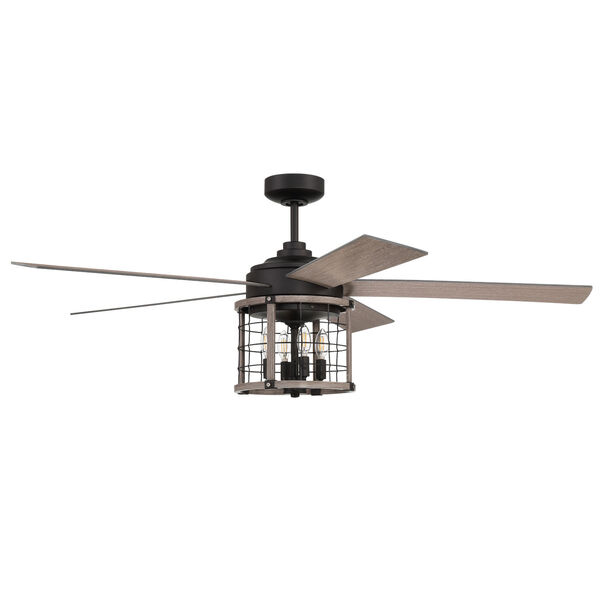 Nicolas Flat Black Light Wenge 56-Inch LED Ceiling Fan, image 1