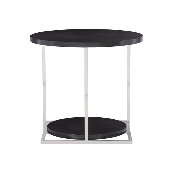 Silhouette Onyx and Polished Stainless Steel Side Table, image 1