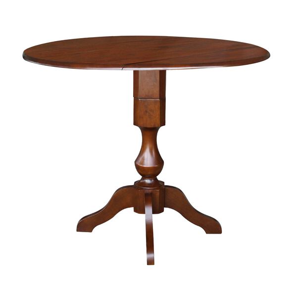 Espresso 36-Inch Round Pedestal Dual Drop Leaf Dining Table, image 1