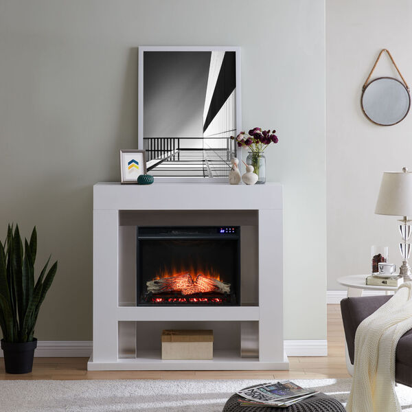 Lirrington White Electric Fireplace, image 1