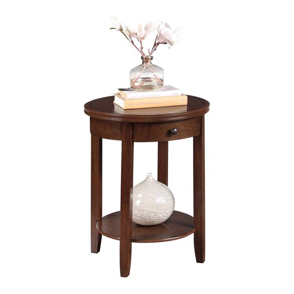 American Heritage Espresso Baldwin One-Drawer End Table with Shelf, image 4