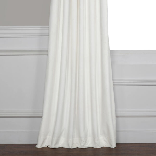 White 120 x 50 In. Plush Velvet Curtain Single Panel, image 10