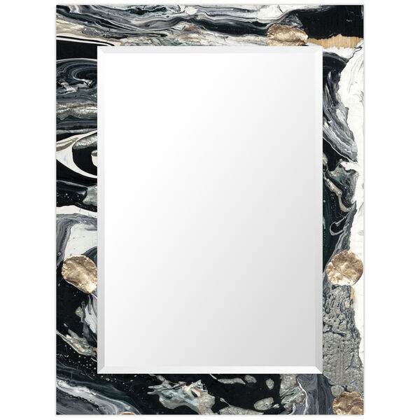 Ebony and Ivory Black 40 x 30-Inch Rectangular Beveled Wall Mirror, image 5