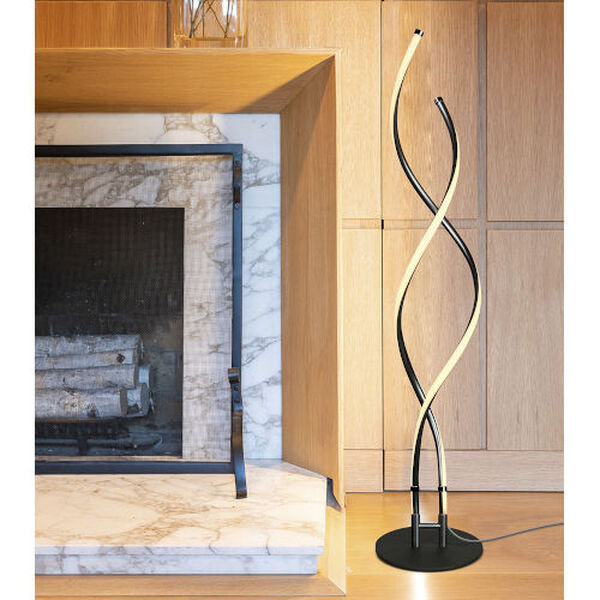 Embrace Black Two-Light Integrated LED Floor Lamp, image 4