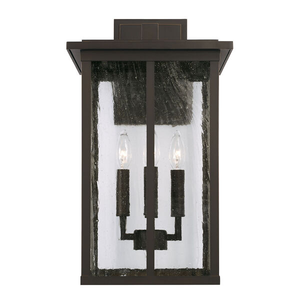 Barrett Oiled Bronze Four-Light Outdoor Wall Lantern with Antiqued Glass, image 2