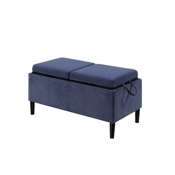 Designs4Comfort Blue Magnolia Storage Ottoman with Trays, image 2