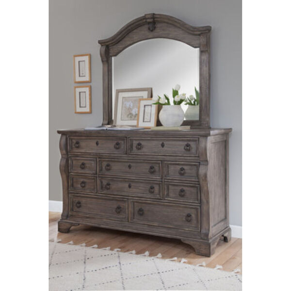 Heirloom Rustic Charcoal Rustic Charcoal Dresser with Mirror, image 1