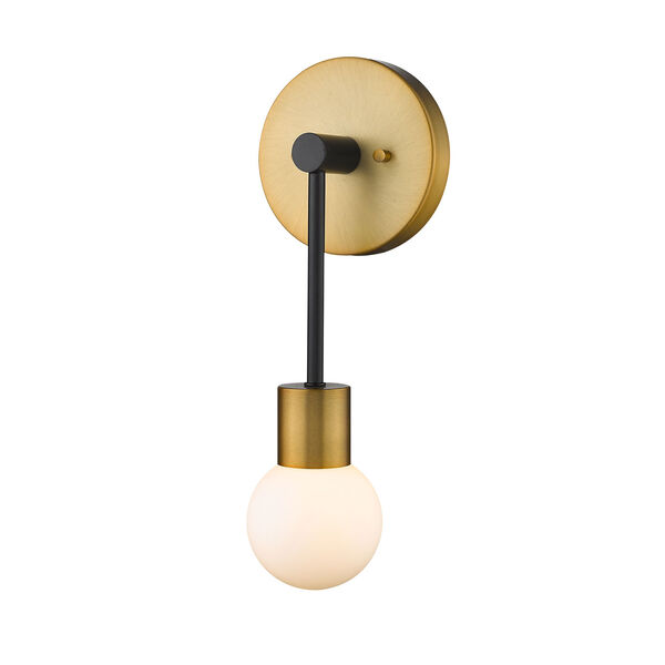 Neutra Matte Black and Foundry Brass One-Light Wall Sconce, image 5