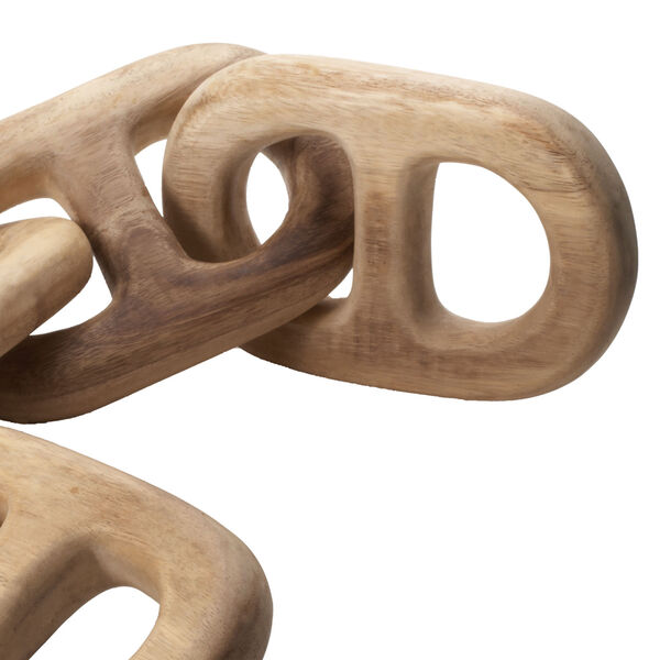 Hand Carved Five-Link Decorative Wooden Chain, image 3