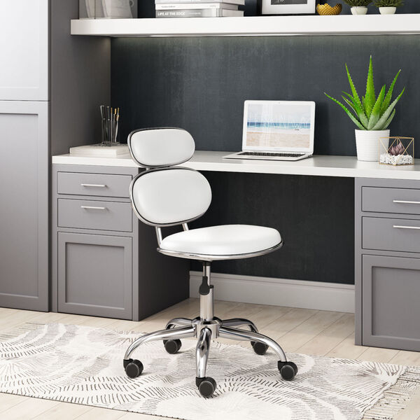 Iris White and Silver Office Chair, image 2