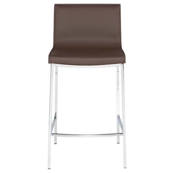 Colter Dark Brown and Silver Counter Stool, image 2