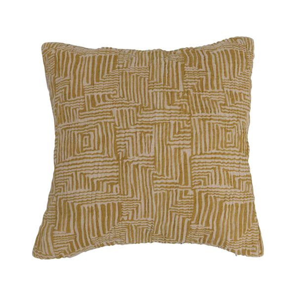 Yellow Cotton 16 x 16-Inch Pillow, image 1