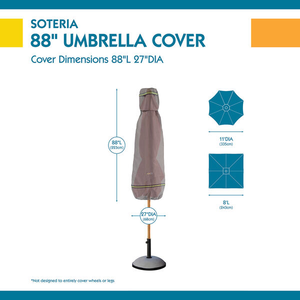 Soteria Grey RainProof 88 In. Patio Umbrella Cover with Integrated Installation Pole, image 3