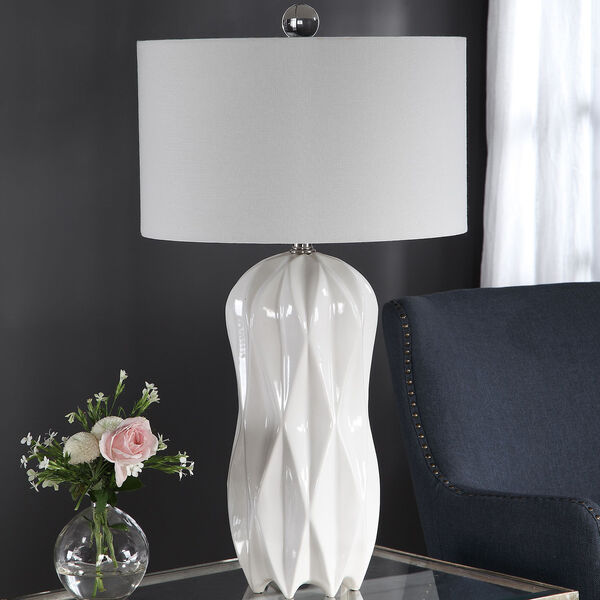 Malena Glossy White One-Light Table Lamp, image 5