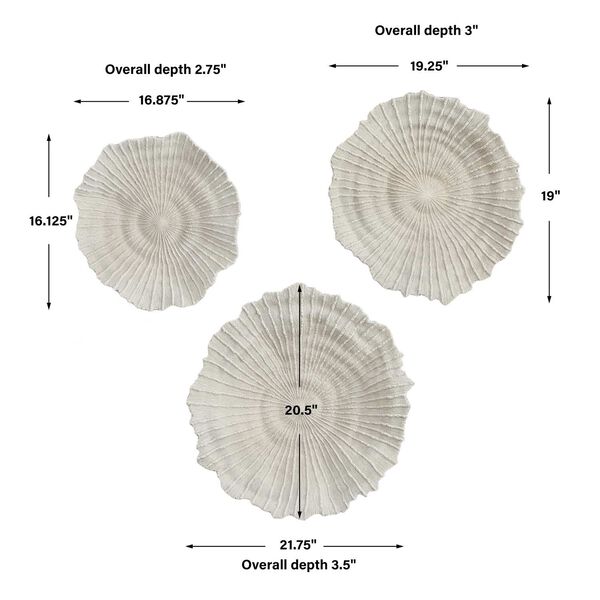 Ocean Gems Ivory and Tan Coral Wall Decor, Set of 3, image 3