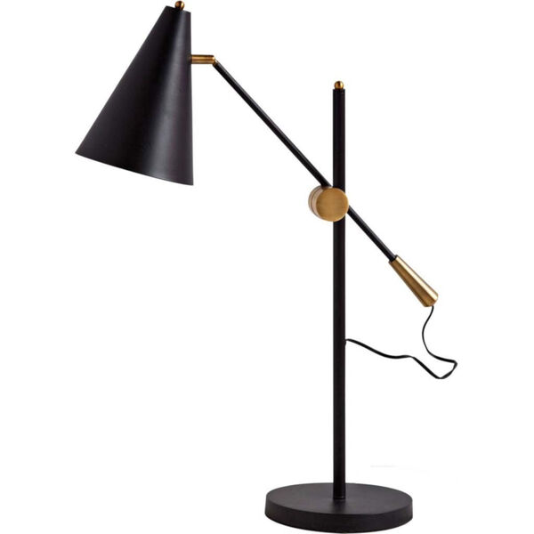 Fragon II Black and Gold One-Light Adjustable Table Lamp, image 1
