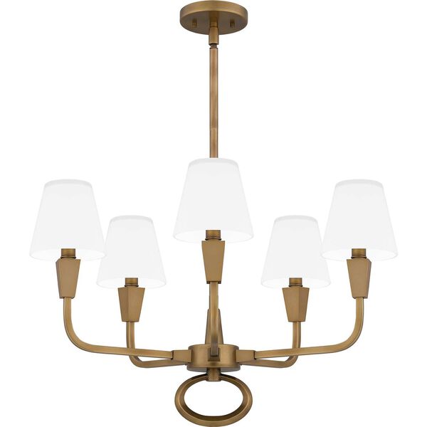 Mallory Weathered Brass Five-Light Chandelier, image 3