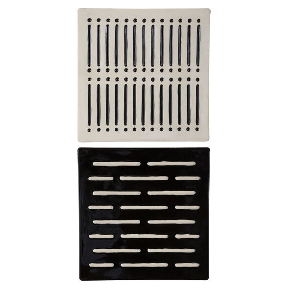 Domino Effect Black and Gray 16-Inch Wall Decor, Set of 2, image 1