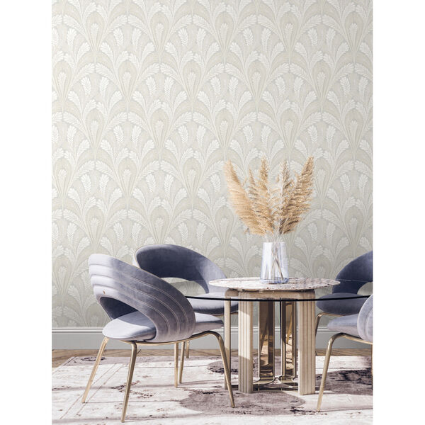 Damask Resource Library Gray 20.5 In. x 33 Ft. Shell Wallpaper, image 2