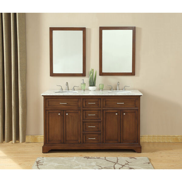 Americana Teak 60-Inch Vanity Sink Set, image 2