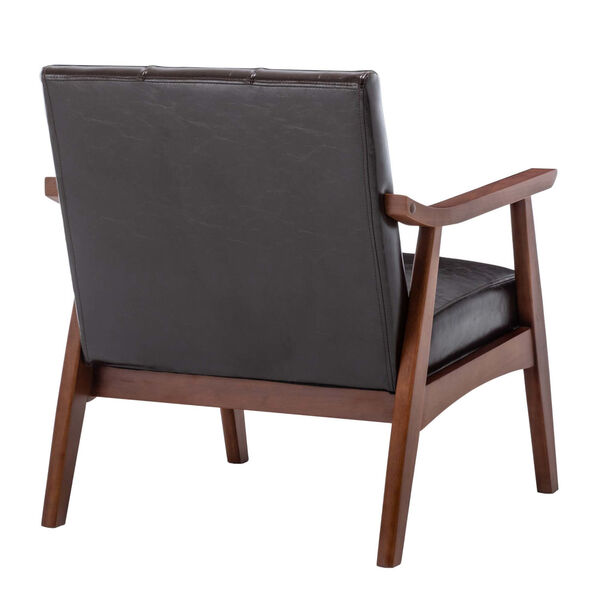 Take a Seat Natalie Espresso Faux Leather and Espresso Accent Chair, image 6