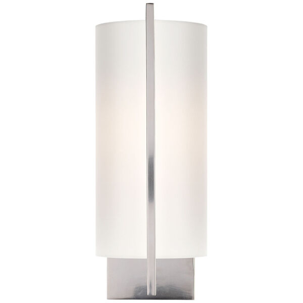 Framework Sconce in Soft Silver with Silk Shade by Barbara Barry, image 1