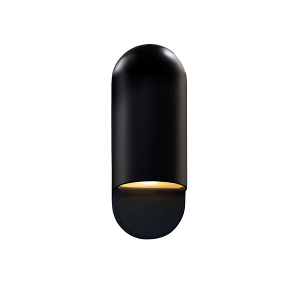 Ambiance Carbon Matte Black Small Five-Inch ADA GU24 LED Capsule Outdoor Wall Sconce, image 1