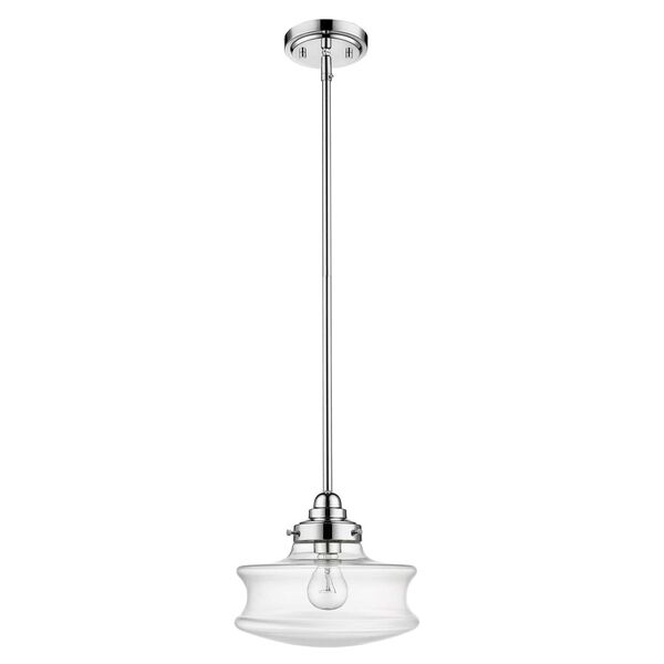 Keal Polished Nickel One-Light Convertible Semi-Flush Mount with Clear Glass, image 4