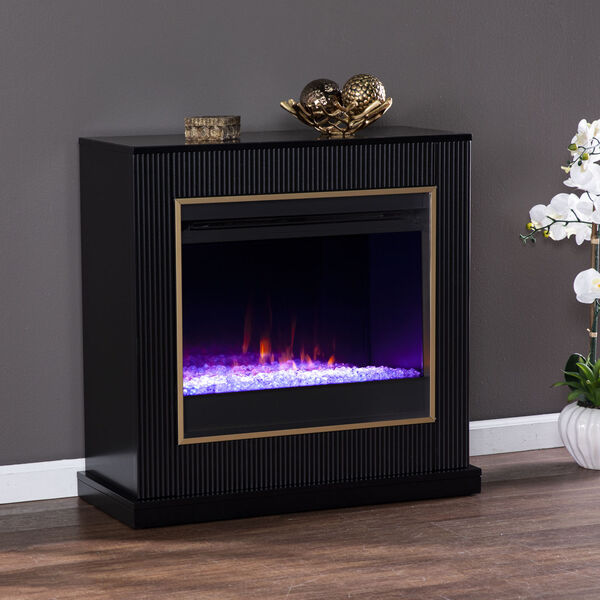 Crittenly Black Color Changing Electric Fireplace, image 1