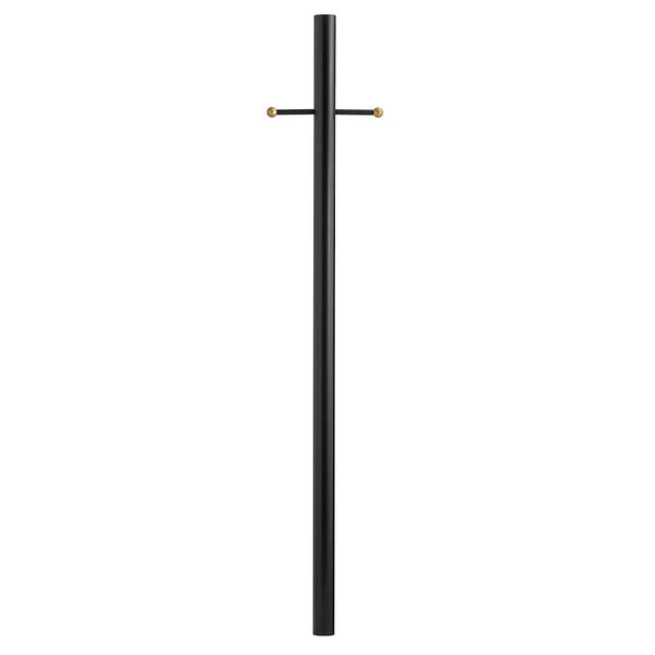 Textured Black Seven Feet Direct Burial Post with Ladder Rest and Photocell, image 1