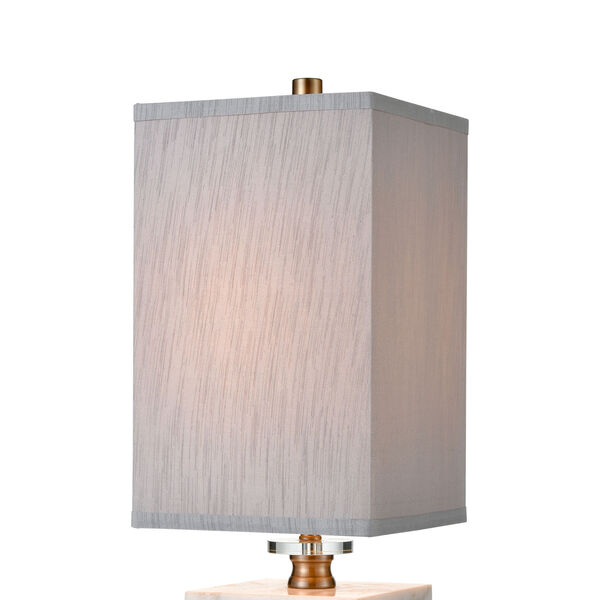 Stand White Marble and Clear Crystal One-Light Table Lamp, image 3
