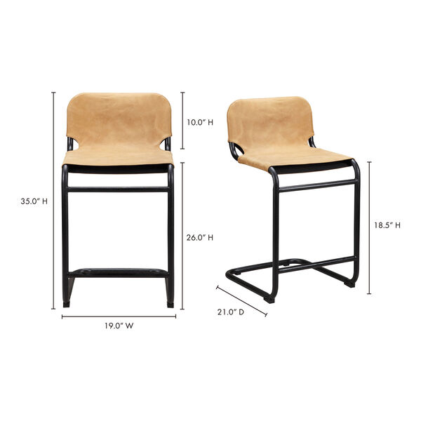 Baker Counter Stool Tan-Set of Two, image 4