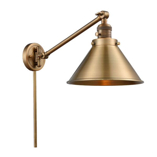 Briarcliff Brushed Brass LED Swing Arm Wall Sconce, image 1