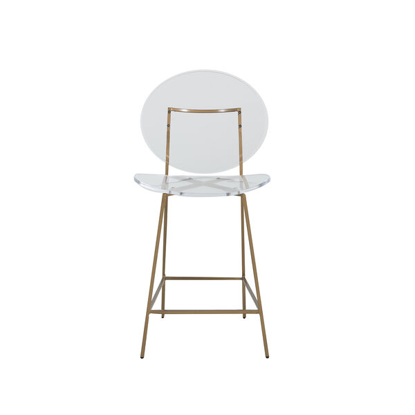 Sandy Clear Acrylic And Antique Gold Counter Stool, image 2