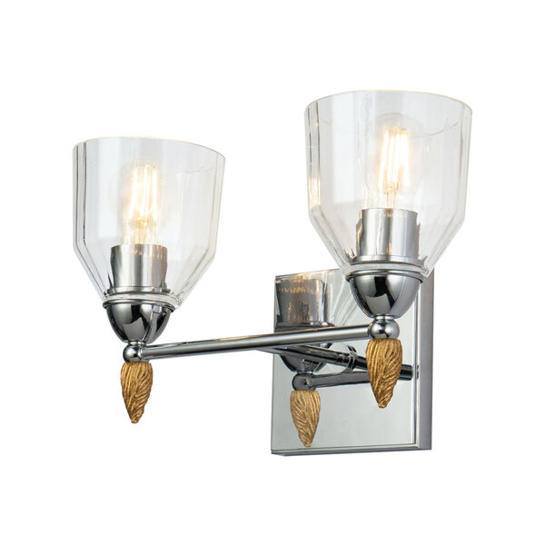 Fun Finial Silver Two-Light Wall Sconce, image 1