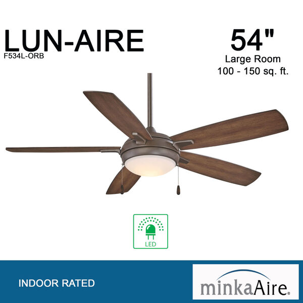Lun-Aire Oil Rubbed Bronze 54-Inch LED Ceiling Fan, image 5