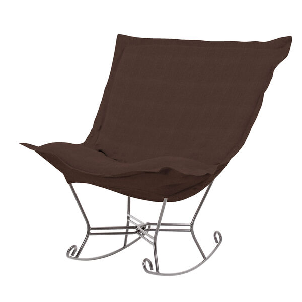 Sterling Chocolate Puff Rocker with Titanium Frame, image 1