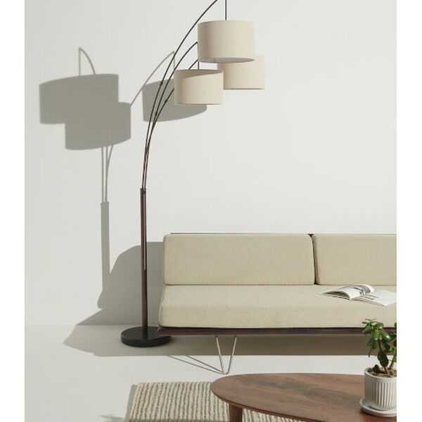 Trilage Bronze Three-Light LED Floor Lamp, image 3