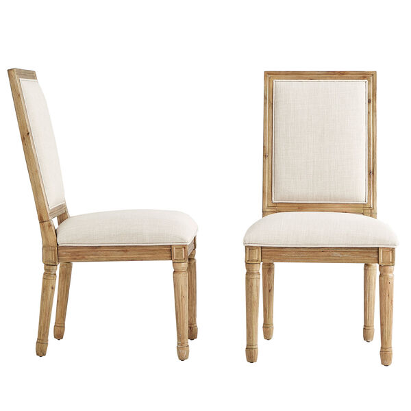 Eliza Beige Linen Wood Side Chair, Set of 2, image 3