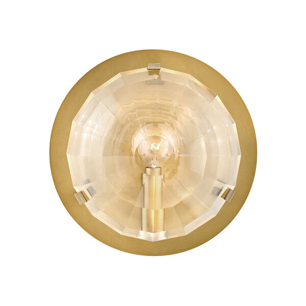 Leo Heritage Brass One-Light Wall Sconce With Optic Crystal Glass, image 2