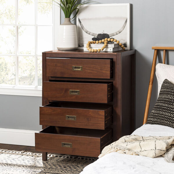 Lydia Walnut Chest with Four Drawer, image 4