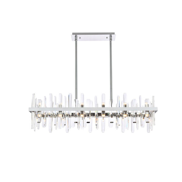 Serena Chrome and Clear 42-Inch Rectangle Chandelier, image 1