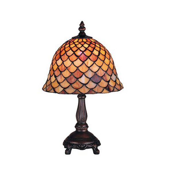 13.5-Inch Tiffany Fishscale Mini Lamp, image 1