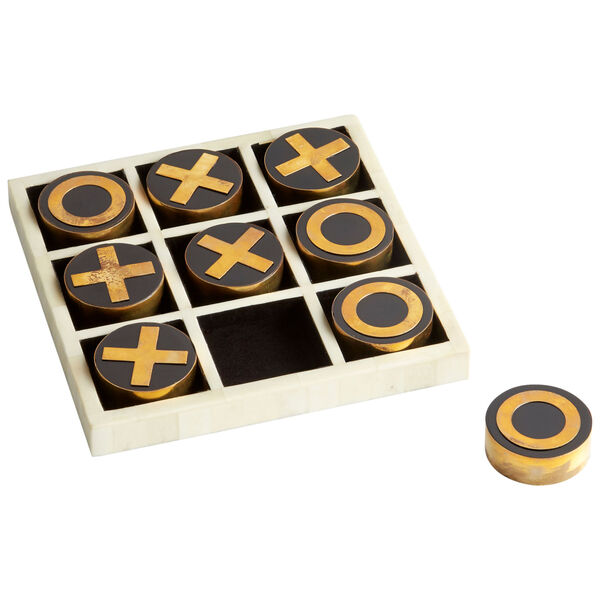 Black, Gold and White Noughts and Crosses Sculpture, image 1