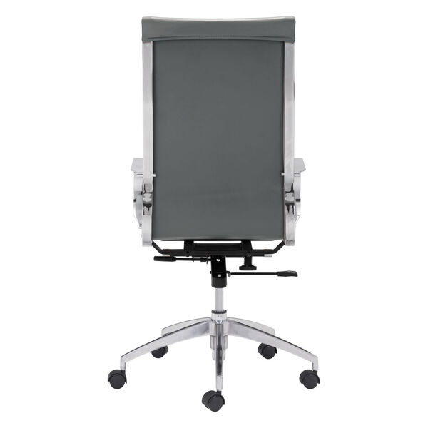 Glider Gray and Silver Office Chair, image 5